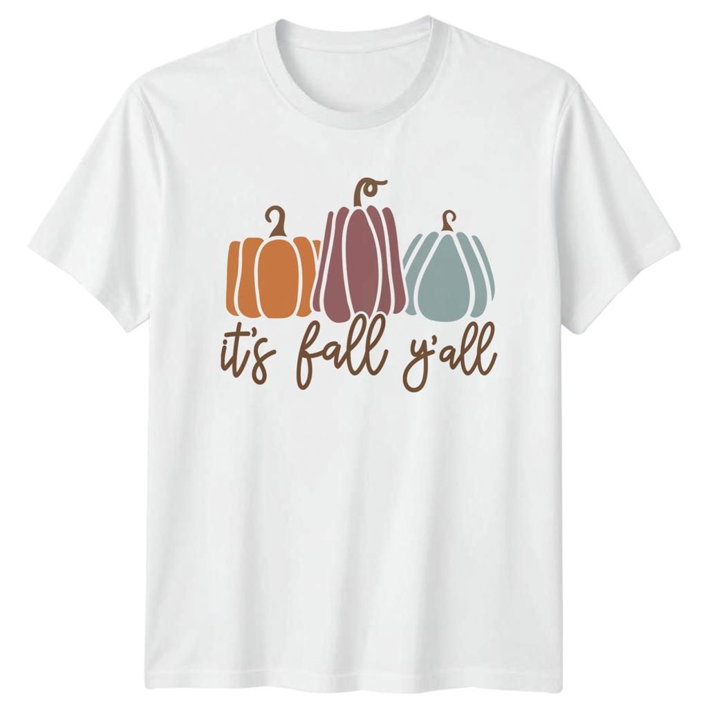 Its Fall Yall Pumpkins Autumn Season Unisex Unisex Graphic Tee Harvest Unisex Top