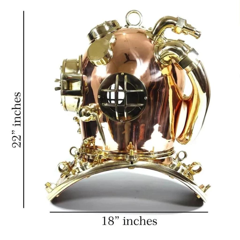 Copper Brass Diving Helmet US Navy Mark V Deep Sea Scuba Divers Heavy Helmet