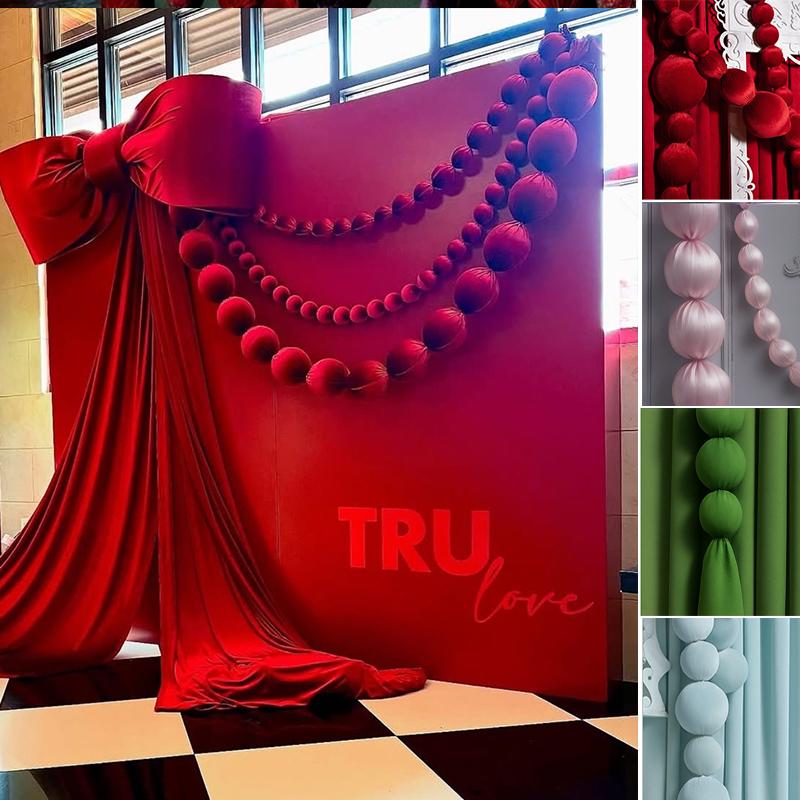 Pearl String Wedding Décor: Engagement Party Photo Prop & Window Display