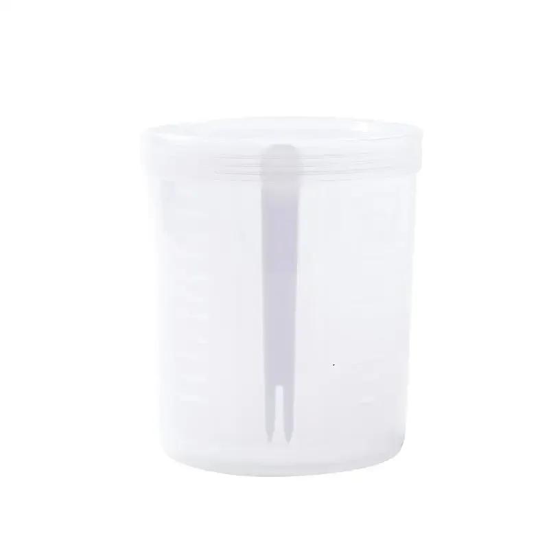 Kitchen Transparent Storage  Box Portable Fruit Storage Container Set with Fork Drainer for Lunch Refrigerator Food Preservation