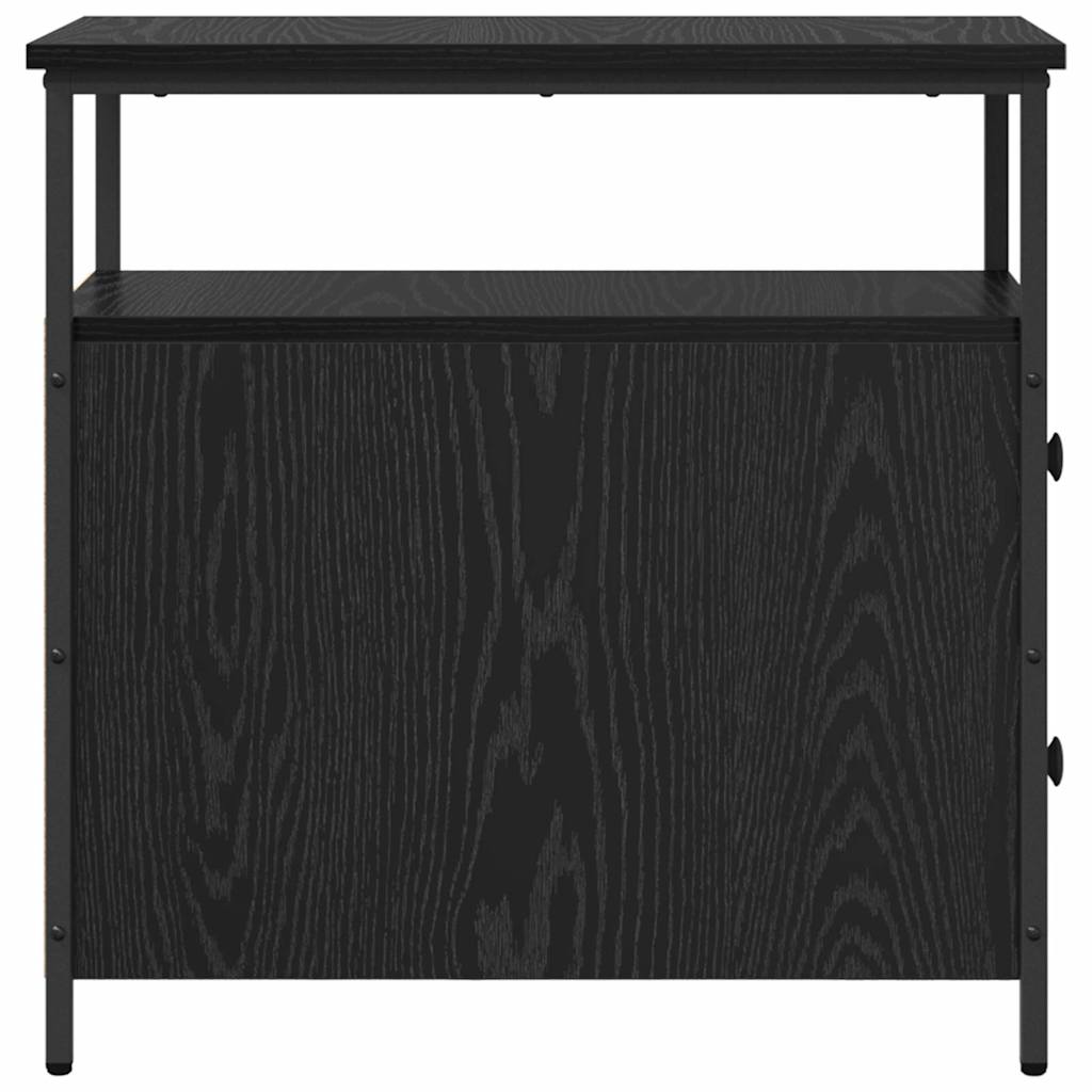 Nightstand Set of 2 Black Oak Effect 30 X 60 X 60 Cm