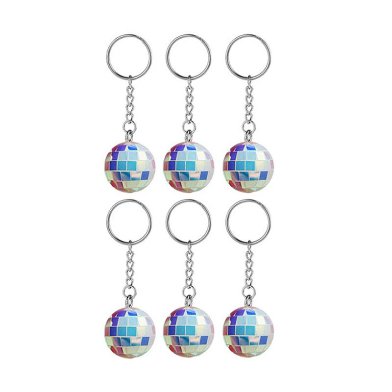 

WTEMPO Mini Disco Ball Keychain Set Party Favors Silvery Disco Party Keychain Pendents Creative Party Supplies Party Decorations 6pcs разноцветный