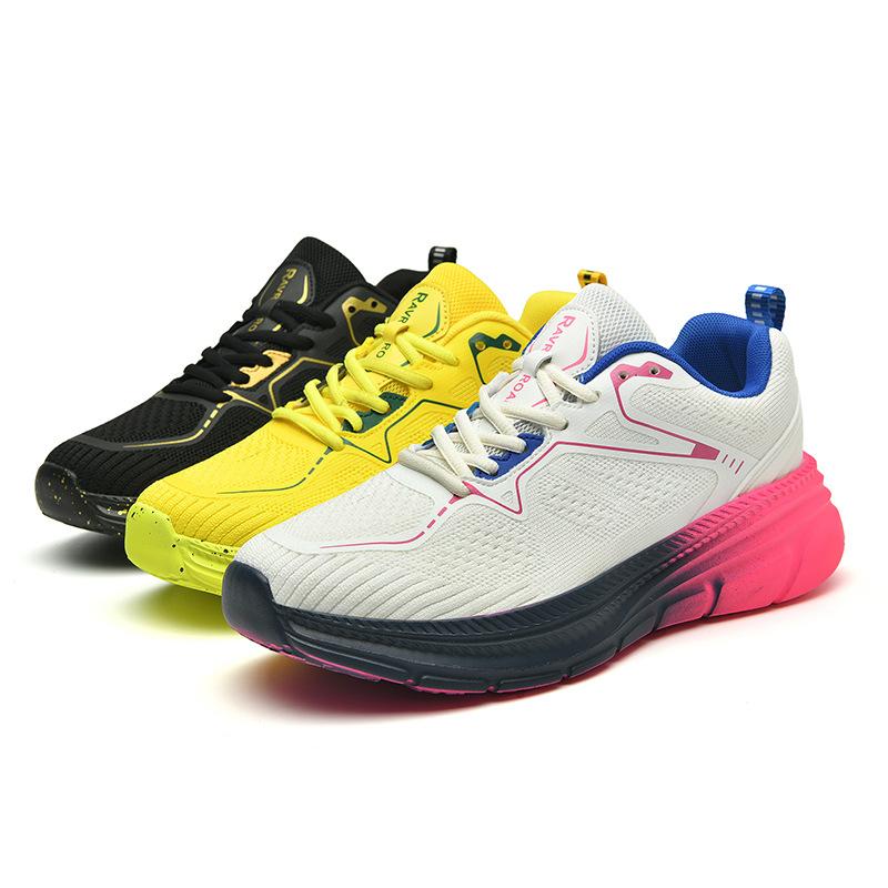 Fashion shoes new running fitness sneakers mesh breathable four-color platform casual men's shoes