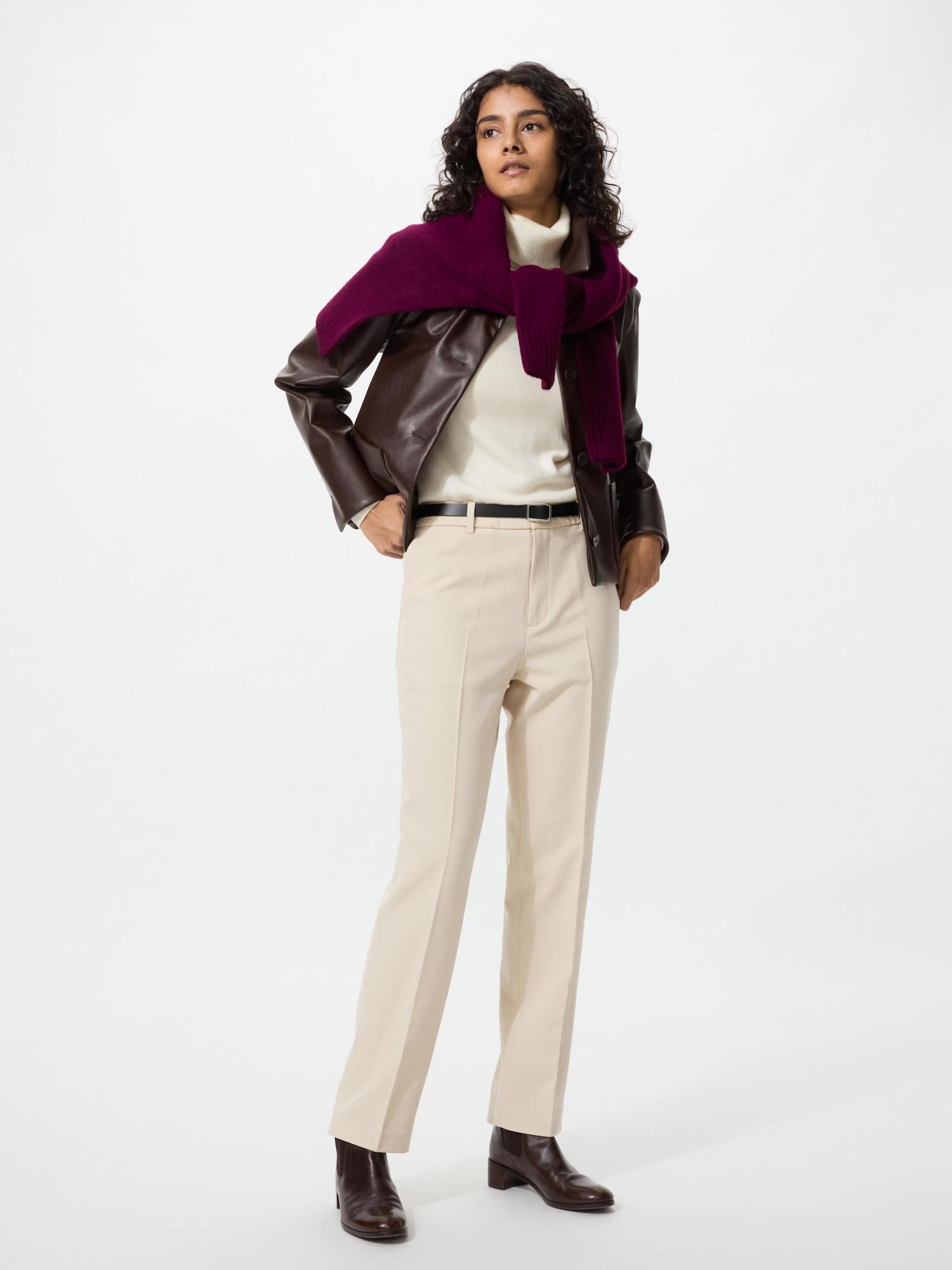 Uniqlo Japan Впечатляющие узкие брюки стандартной длины 70 72 см можно настроить 31 BEIGE/XXL