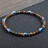 Turks Blauw Boze Ogen Armband 4mm Mini Kralen Natuurlijke Tijgeroog Lavasteen Geluksarmbanden voor Vrouwen Mannen Sieraden Pulseras Homme