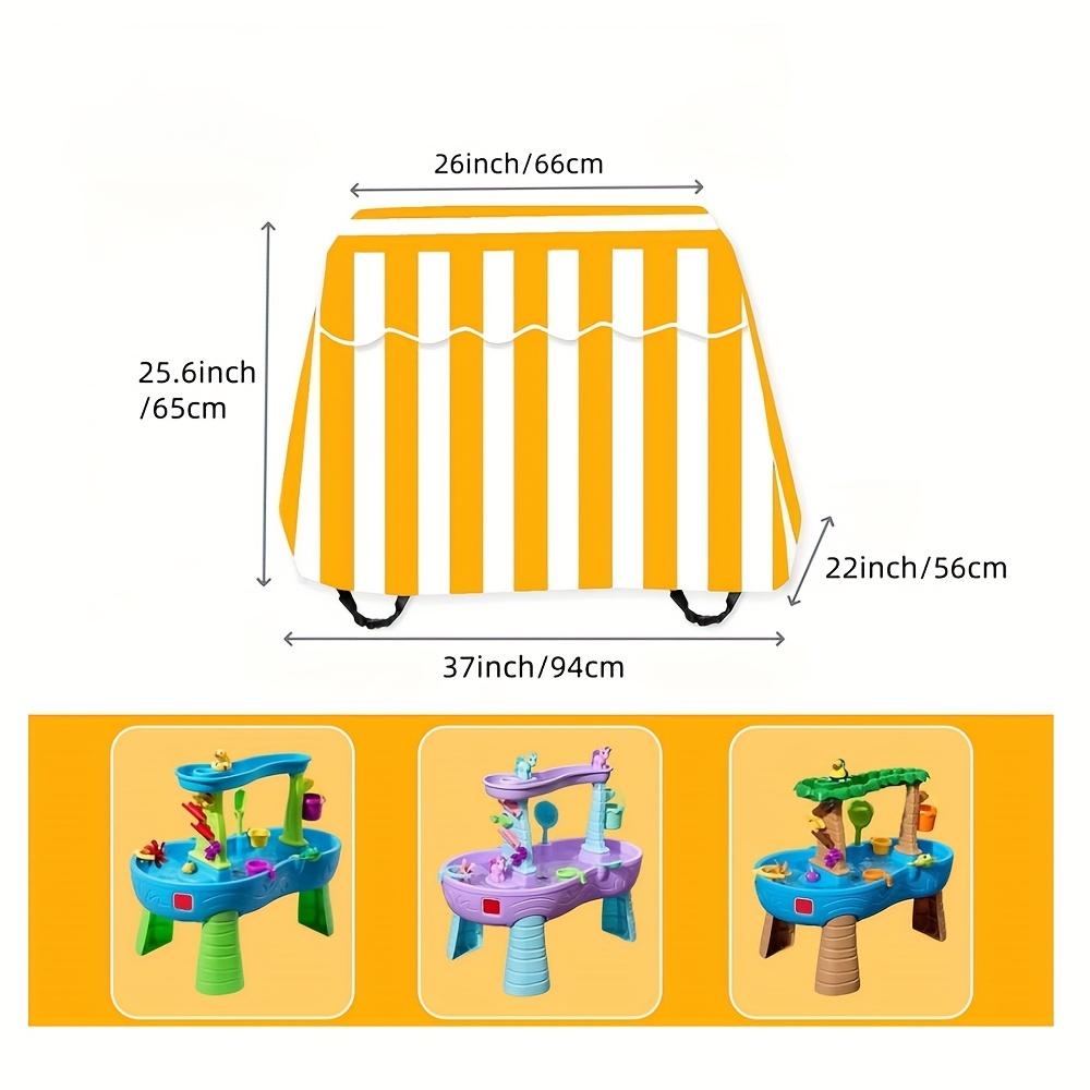 Colorful Striped Outdoor Table Cover for Patio - Fits Splash Pond & Water Tables,Beach-Themed Design, Durable 210D Oxford Fabric