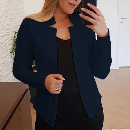 Blazer da Donna a Maglia Aperta Cardigan Monocolore Vestibilità Slim Maniche Lunghe Caldo Capospalla da Lavoro Taglie Forti Cappotto Primaverile Abbigliamento Femminile