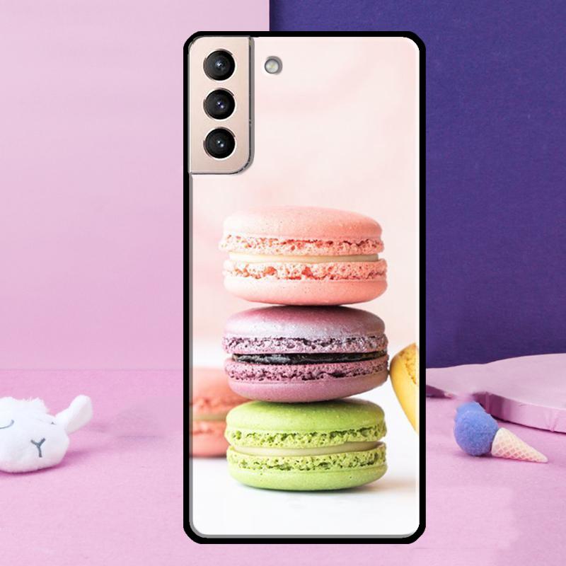Macarons Cake Dessert Phone Case For Samsung Galaxy S25 S24 Ultra S9 S10 S20 S21 S22 Plus S23 FE S24 FE Cover