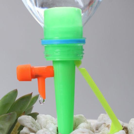 12 Pcs Plant Self Watering Spikes Adjustable Slow Release Watering Spikes Plant Drip Irrigation System with Drip Control Valve Switch for Indoor