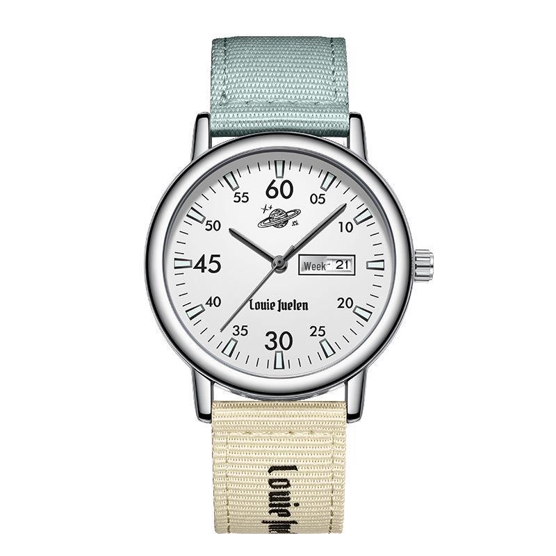 Louis Juren Retro Herren-Quarz-Uhr für Teenager und Studenten