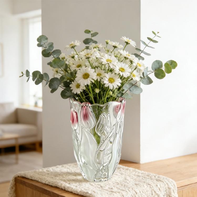 Eleganti Vasi da Fiori in Vetro con Base Stabile Forma Creativa a Tulipano Vasi di Cristallo per Esporre Vari Allestimenti Floreali