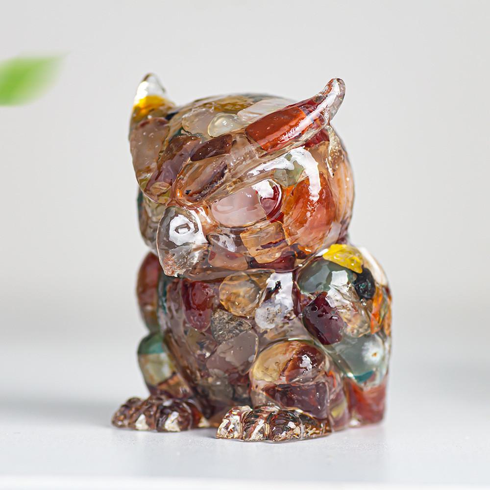

Resin Crystal Owl Figurine Home Decor Gift For Animal Lovers Style W
