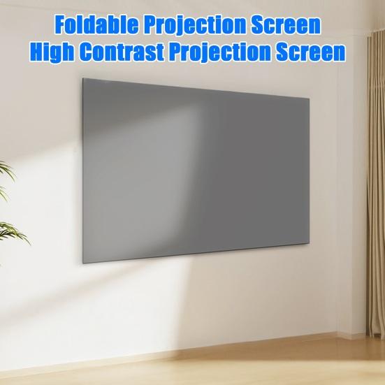60/84/100/120-Inch Lightproof Foldable Portable Movie Screen 16:9 Daytime Viewing Anti-Light Projector Screen for Home Theater Indoor Outdoor