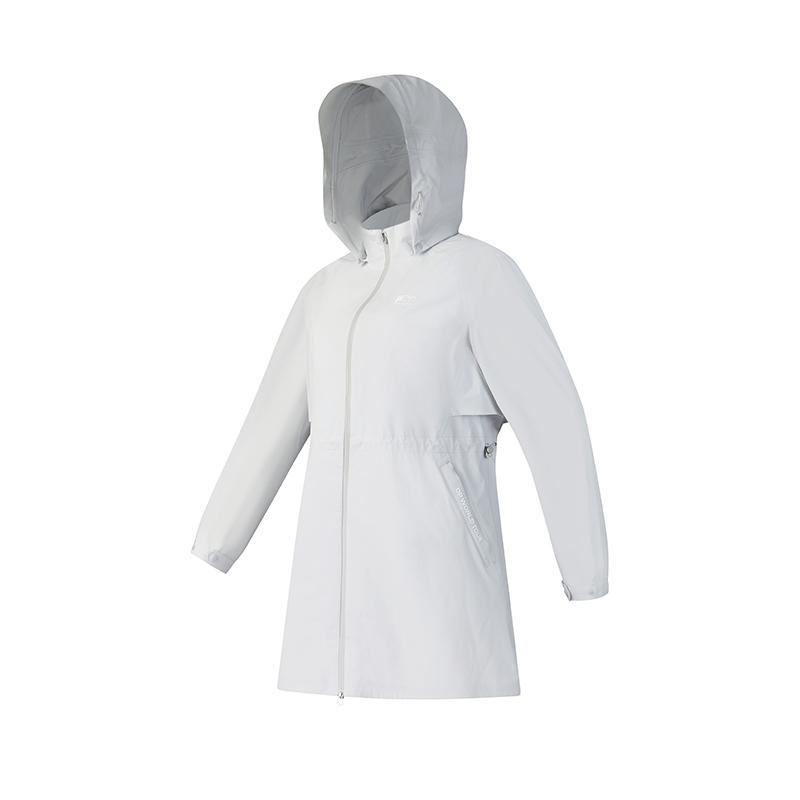 Fila Leisure Hooded Mid-Length Woven Jacket Women Jackets Semi-Transparent-Curtain-Gray A11W515713FGY