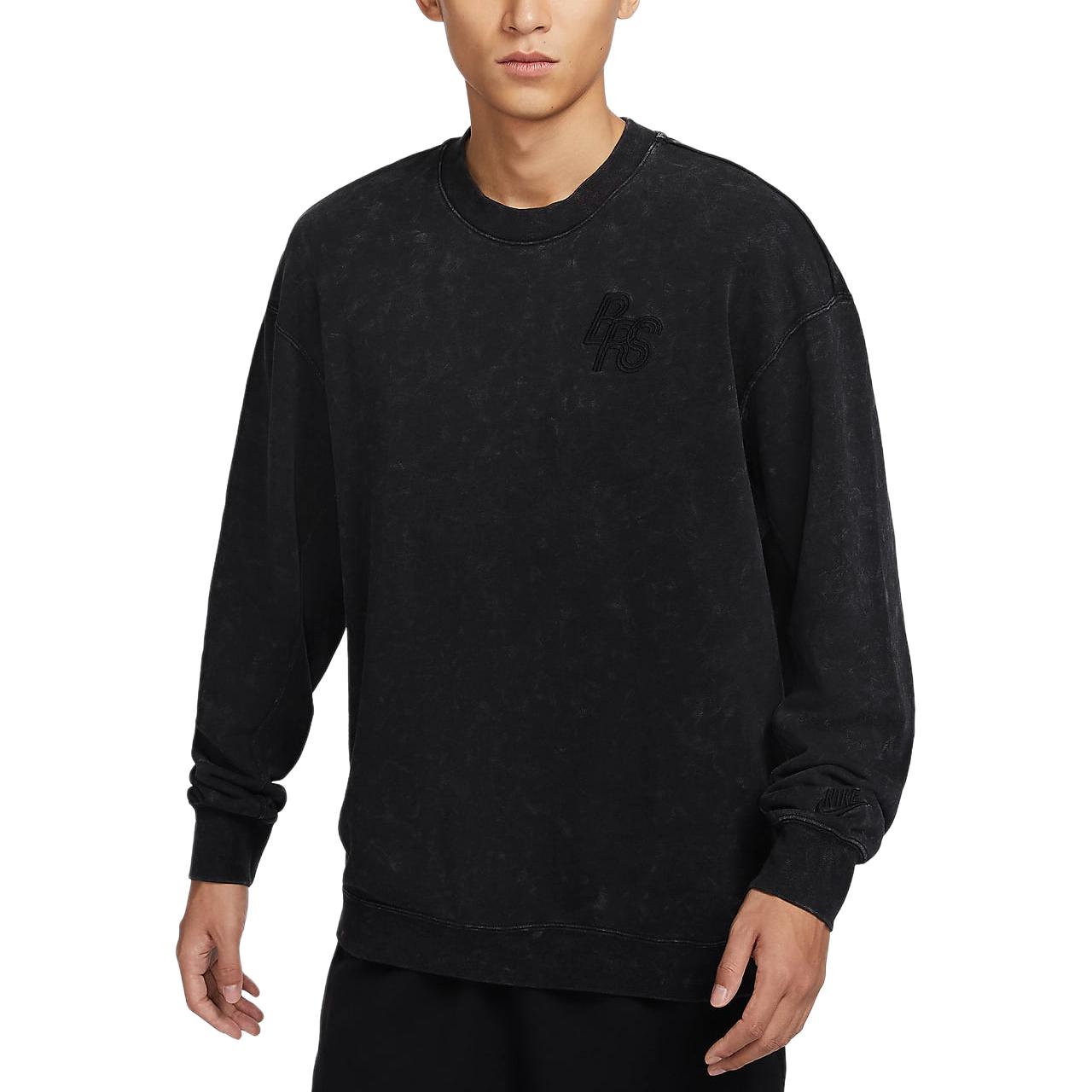 

Nike Sportswear Logo Round Neck Pullover Solid Color Long Sleeve Sweatshirt Men sweatshirt Black HQ6037010 L