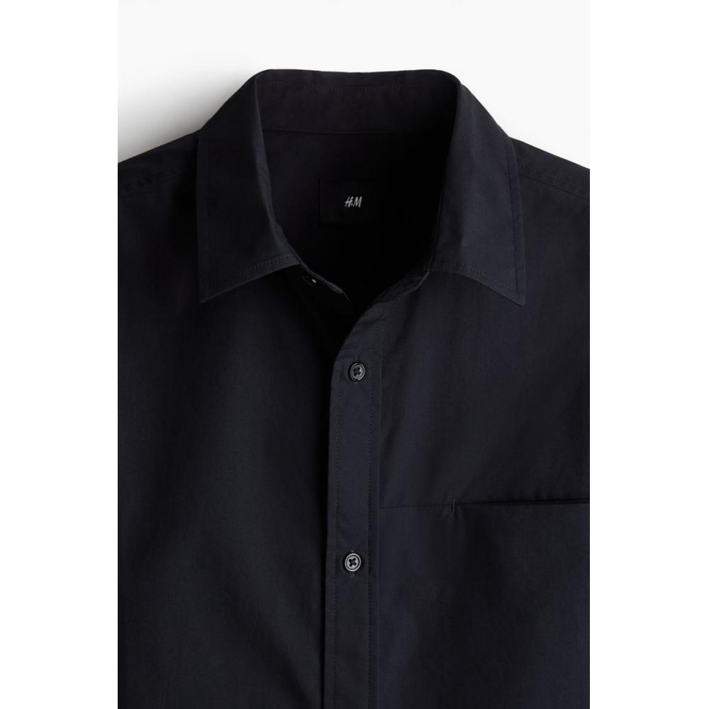 H M sHort Sleeve sHirt Regular Fit Black
