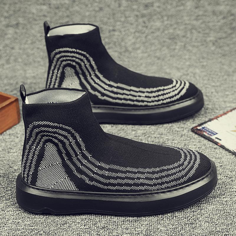 

Socks shoes men s high-top shoes summer breathable one-pedal stretch socks shoes trend versatile trendy shoes men s casual shoes 38
