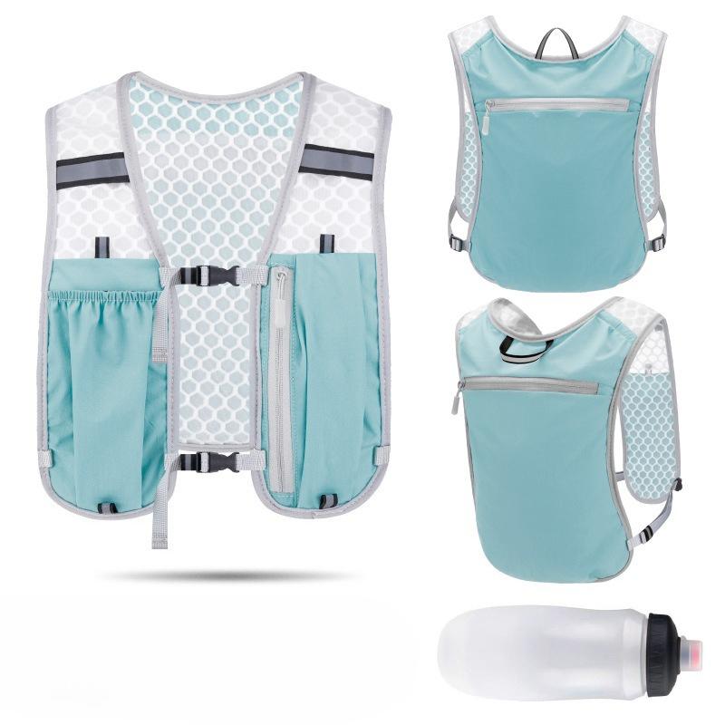 

Всесезонная легкая спортивная сумка-жилет: Многофункциональный чехол для телефона для бега, езды на велосипеде, пеших походов и треккинга светло-синий