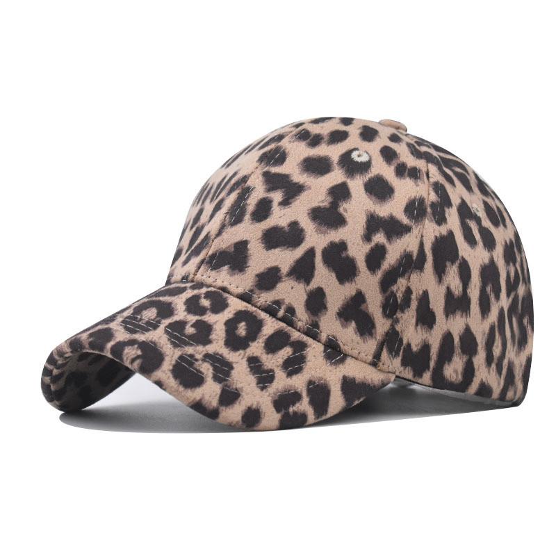 

Cotton Pattern Leopard Baseball Cap Unisex Curved Brim Sun Hat For Casual Wear Leopard Khaki