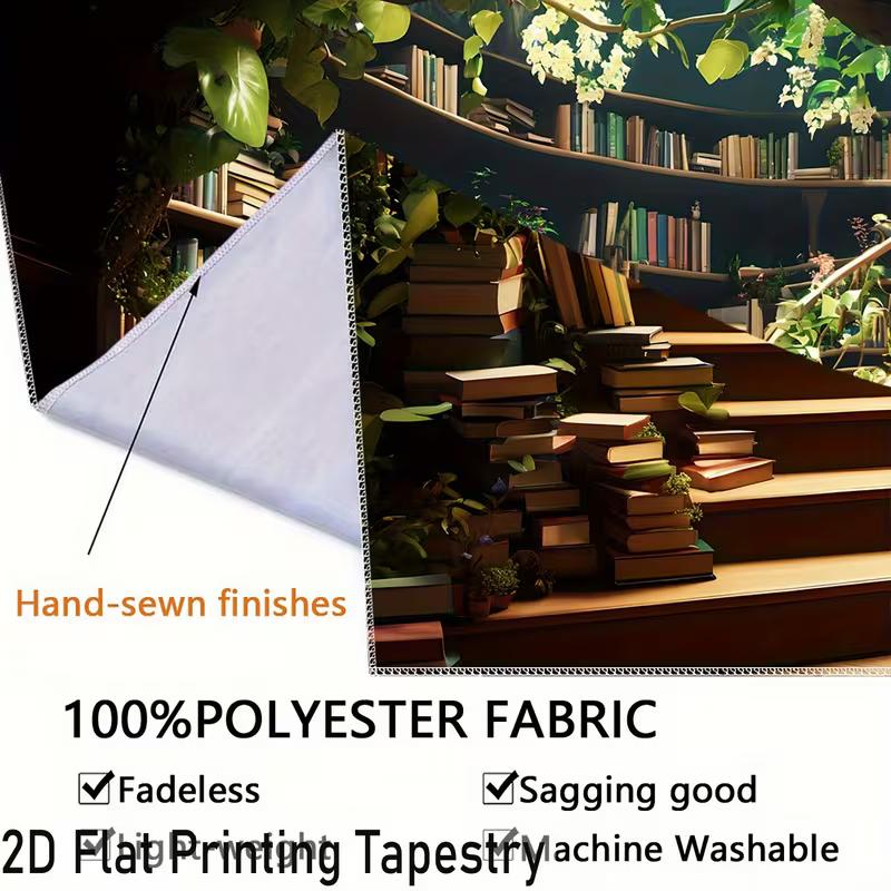 2D Magical Bookshelf Backdrop Forest Vines Party Decoration Backgroun