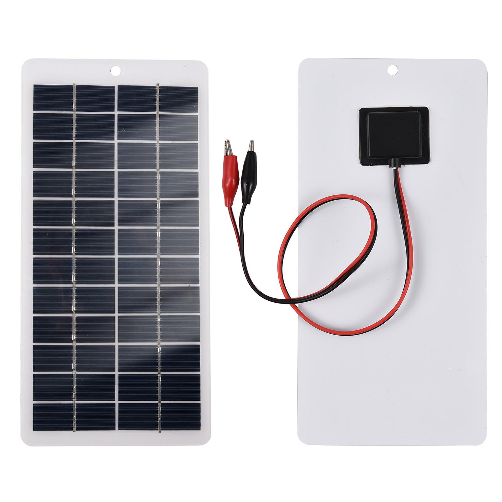 5W 12V Solar Panel Portable Solar Power Polycrystalline Siliocone Solar     High Efficiency Solar Module with Clips