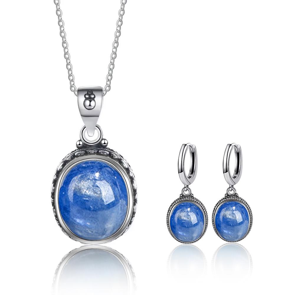 Vintage 925 Silver Natural Labradorite Earrings with Blue Light 10*12mm Big Stone Hoop Earrings Fine Jewelry for Women