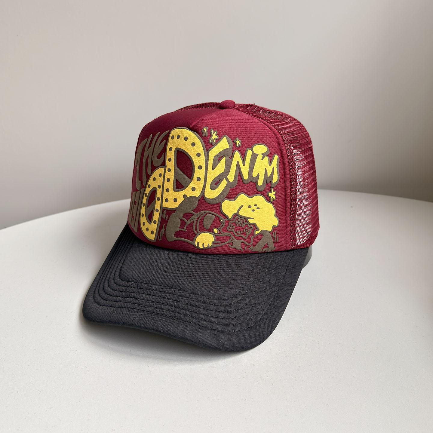 

New Unisex Interesting 3D Printed Letter Baseball Hats Sunshade Cartoon Breathable Color Block Trucker Caps Mesh Versatile Ins Adjustable