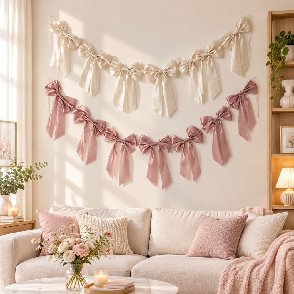 Home Ornaments Bowknot Hanging Garland Large Christmas Tree Decoration Kids Birthday Party