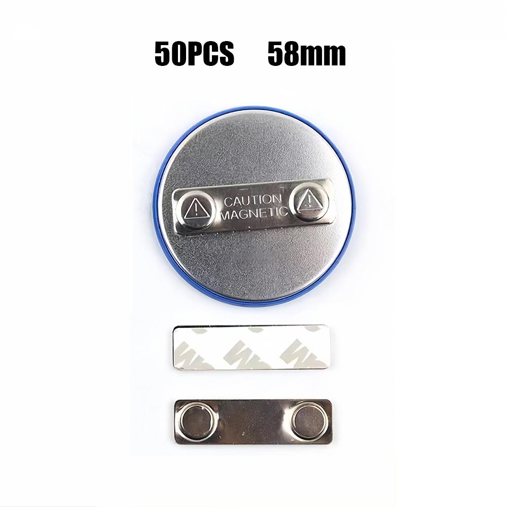 50pcs 58mm/75mm Tinplate Strong Magnetic Badges Double Magnet Badge Blank Supplies DIY Badge Supplies Does Not Damage Clothes