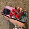 Husă cu flori de trandafir pentru iPhone 16 Pro Max Samsung A55 A35 S24 FE Xiaomi Redmi Note 13 Pro 14C Huawei Honor 200 Husă antișoc pentru bara de protecție a telefonului, anti-zgârieturi