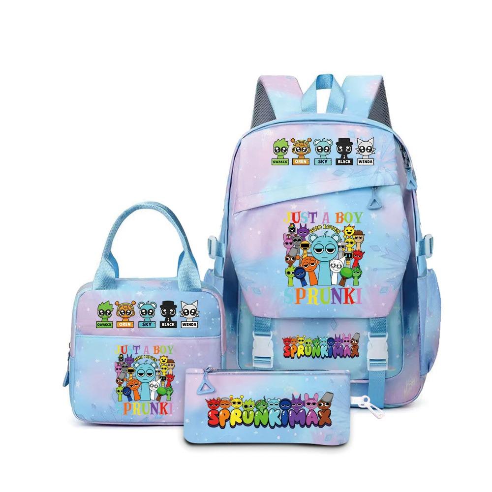 Sprunki Music Rhythm Box School Bag Game Backpack Junior High School Student Leisure Bag Travel Bag D
