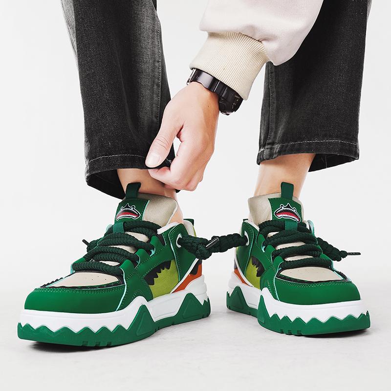 Tendință verzi pantofi casual bărbați de designer pantofi grosi Harajuku desene animate pentru bărbați pantofi cu platformă pentru tineret pantofi skateboard sport