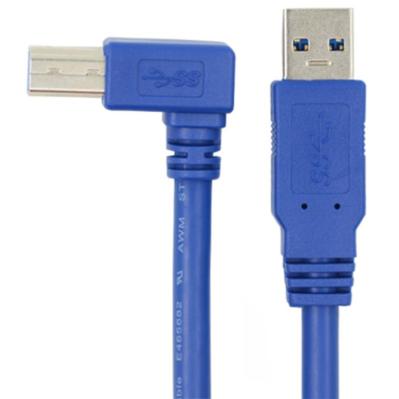 

Кабель-перехідник USB-A 3.0 тато до USB Type B тато з кутовим роз ємом 90 градусів для принтера/боксу для жорсткого диска As Shown A