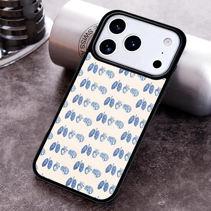 Human Organs Brain Phone Case for iPhone 17 16 15 Pro Max Air 14 13 12 11 Plus Shockproof Cover