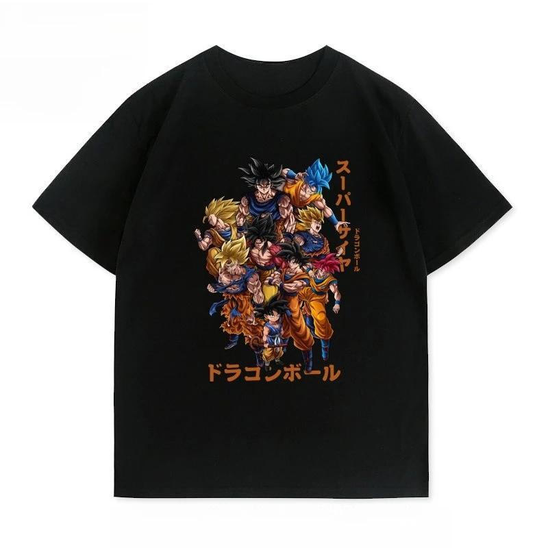 Dragon Ball Joint Summer Shortsleeved Couple Wear Goku Cartoon Comic Casual Pure Cotton Shortsleeved Sports Casual Comfortable