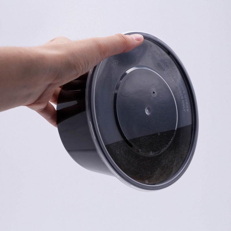 Black Round Disposable Food Containers: Thickened Soup and Fast Food Bowls