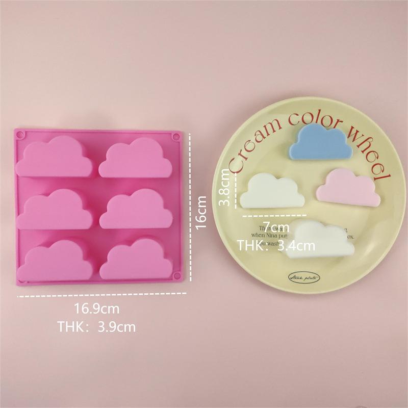 Cloud Silicone Mold For Soap Gummy 3D Rainbow Raindrop Weather Candy Chocolate Pudding Ice Cube Tray Cupcake Cake Decoration