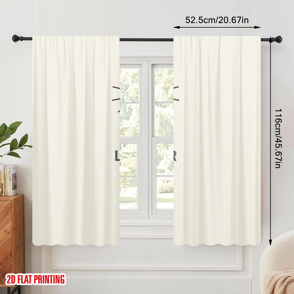 2 Stück 2D Flachdruck Vorhänge Beleuchteter Geist Leuchten Heller Stoff Ohne Strom Festliche Vorhänge für Feiertags-Heimdekoration