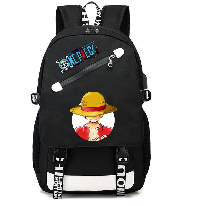Anime One Piece Backpack for Boy Girl Back To School Bookbag Large Capacity Student Bookbag Men Women Travel Bag Mochila