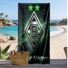Borussia Mönchengladbach Personalized Printed Beach Towel Soccer Logo Support Custom Name Text Absorbent Towel For Sport Travel Special Gift