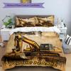 3PC Custom Name Heavy Machinery Art Bedding Set Duvet Cover Closure Includes 1 Duvet Cover & 2 Pillowcases for Bedroom