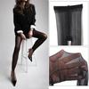 New Perspective Vertical Line Pantyhose Elasticity High Waist Hollow Out Tights Asymmetry Leggings Women