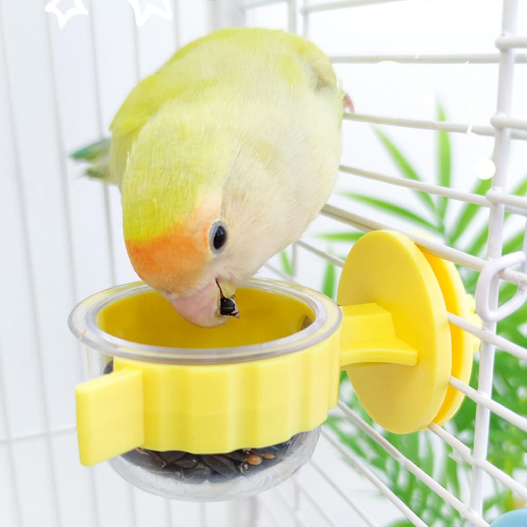 2Pcs Durable Feeding Cup Bird Feeder Bowls With Clips Pet Bird Bowls With Clips Parrot Water Bowl For Easy Attachment