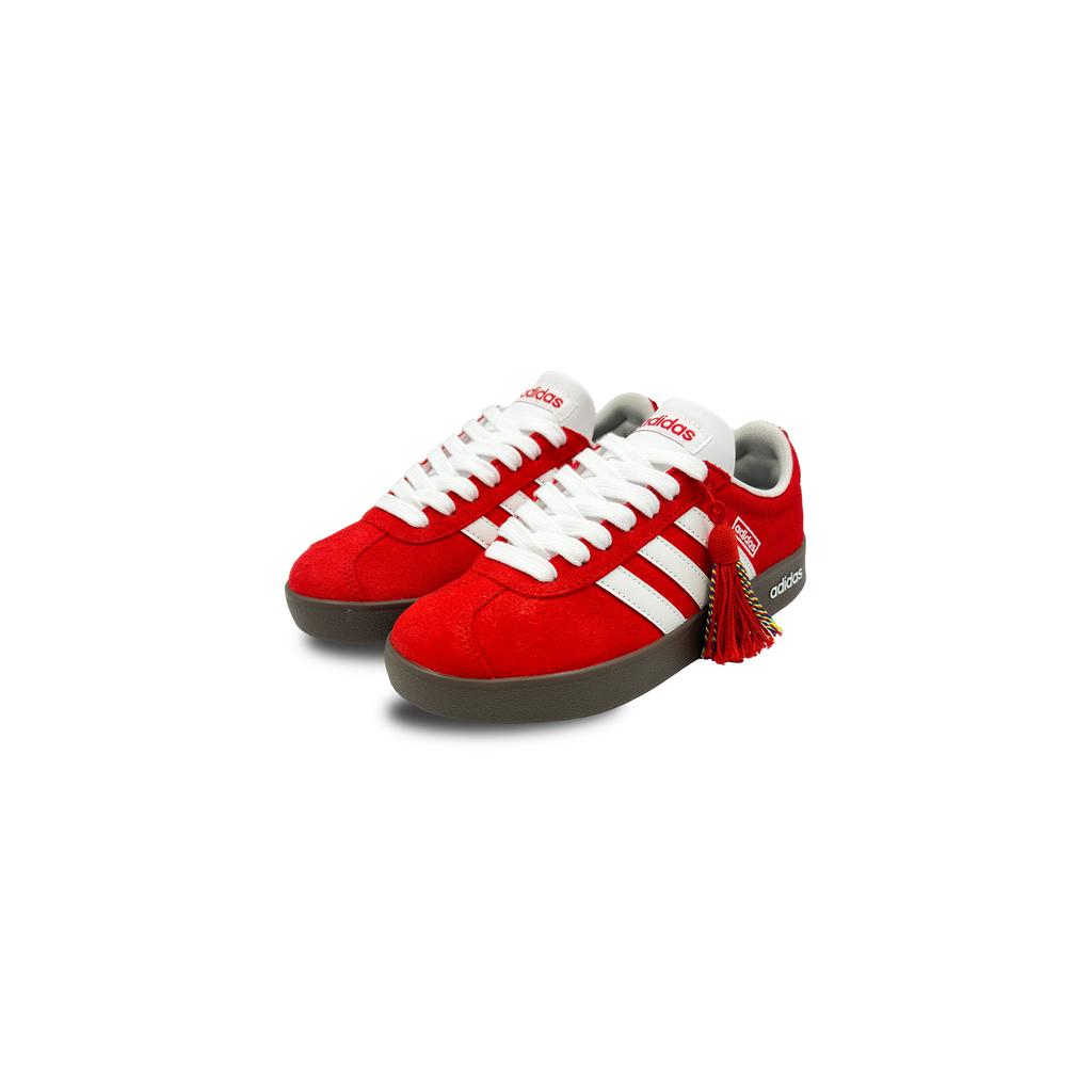 Adidas Neo VL Court 2.0 YIMING Manufacturing, Red Tassel Balance Slip Resistant Low top Skateboard Shoes Unisex HQ1802(Team653-)