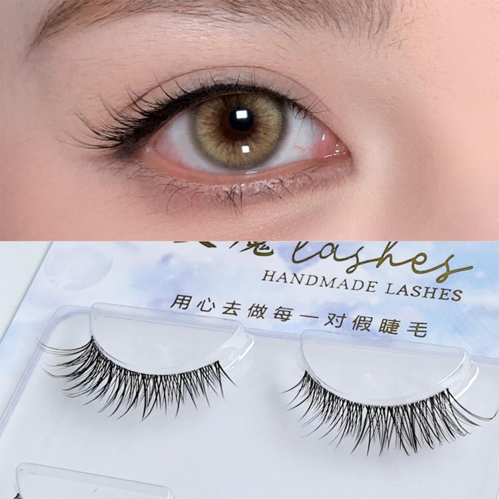 Fluffy Thick Cat Eye Eyelashes Natural Fake Lashes Handmade False Eyelash  Women's Beauty