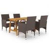 Day and Night - Day and Night 5-Piece Brown Garden Dining Set