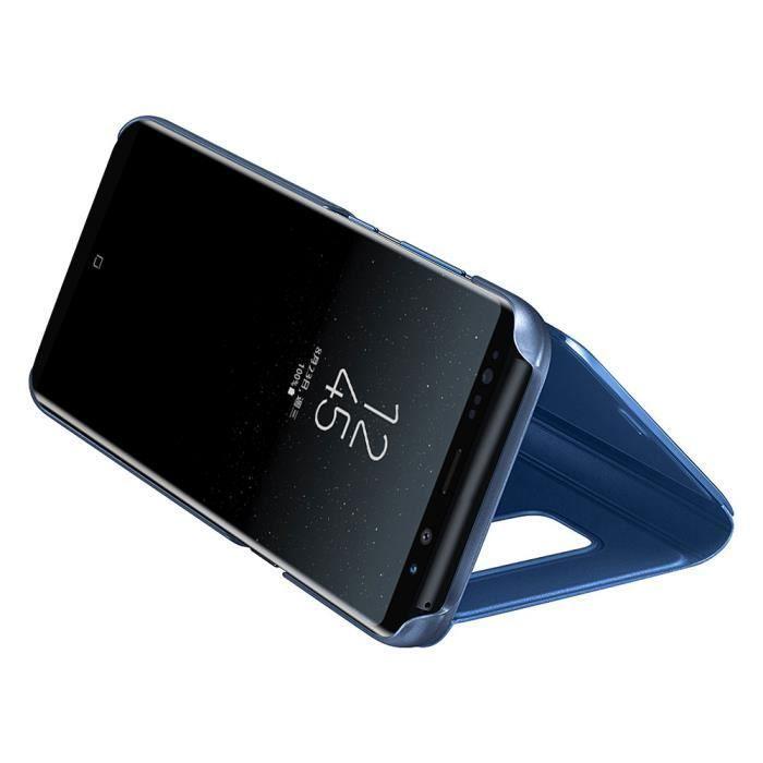 Pouzdro - samsung - galaxy note 8 - smart cover - nárazuvzdorné - zrcadlové - ohebné - modré