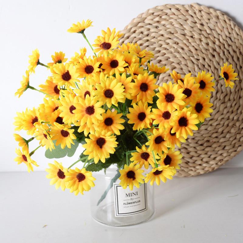 Single Sunflowers Bouquet Artificial Flower For Wedding And Decoration Home