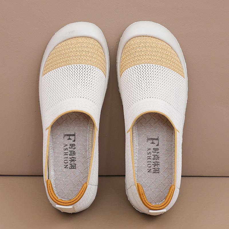 Summer Women's Flat Shoes Lightweight and Comfortable Casual Shoes Breathable Mesh Shoes Fashionable and Versatile