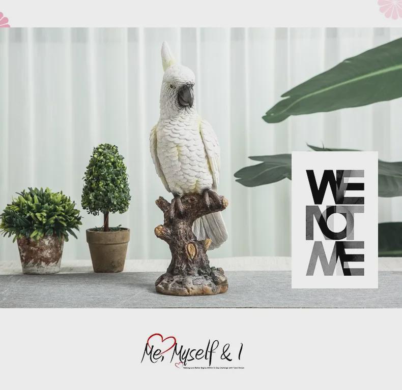 Nordic Resin Parrot Ornaments: Creative Bird Models for Garden, Living Room, Bookcase, or Desktop Decor